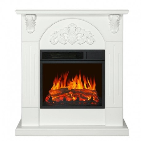 Каминокомплект Chester Wood - Белый с очагом Vision 18 LED FX