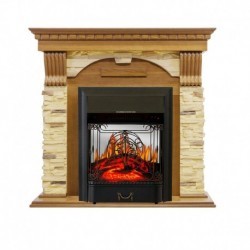 Каминокомплект Dublin -  Дуб / Сланец с очагом Majestic FX M Black